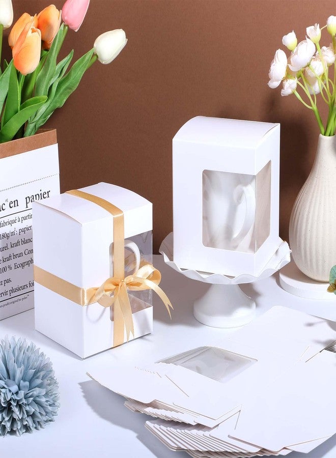 Tobeelec 50 Pcs White Mug Boxes for Gifts, Coffee Mug Gift Box for Blanks Sublimation Mugs Packaging Transparent Ceramic Coffee Cups Gift Box, Decorative Party Favor Gift Packaging Box with Lid (White) - Image 5